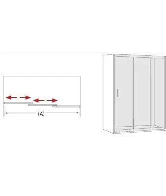 Paroi de douche 1 fixe + 2 portes coulissantes Nantes