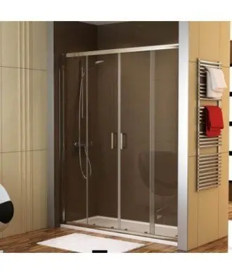Paroi de douche frontale 2 fixes + 2 coulissantes Niza