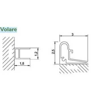Paroi de douche frontale coulissante avec côté fixe Volare | VO103