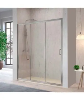 Paroi de douche, une fixe plus deux vantaux coulissants ?? modèle Diana DI101