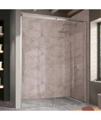 Paroi de douche 1 fixe plus 1 coulissante Luna Kassandra en Melonbath | Écrans de salle de bains | Offres