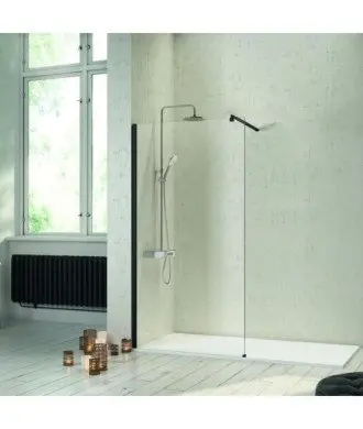 Paroi de douche fixe noir mat Fresh Kassandra en Melonbath | Écrans de salle de bains | Offres