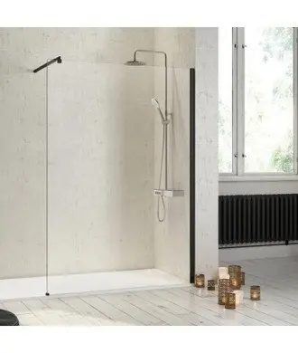 Paroi de douche fixe noir mat | Offre Melonbath
