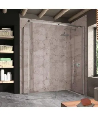 Paroi de douche rectangulaire 2 fixes + 1 coulissante Luna