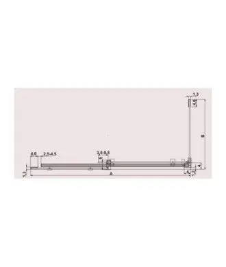 Paroi de douche rectangulaire 2 fixes + 1 coulissante Luna