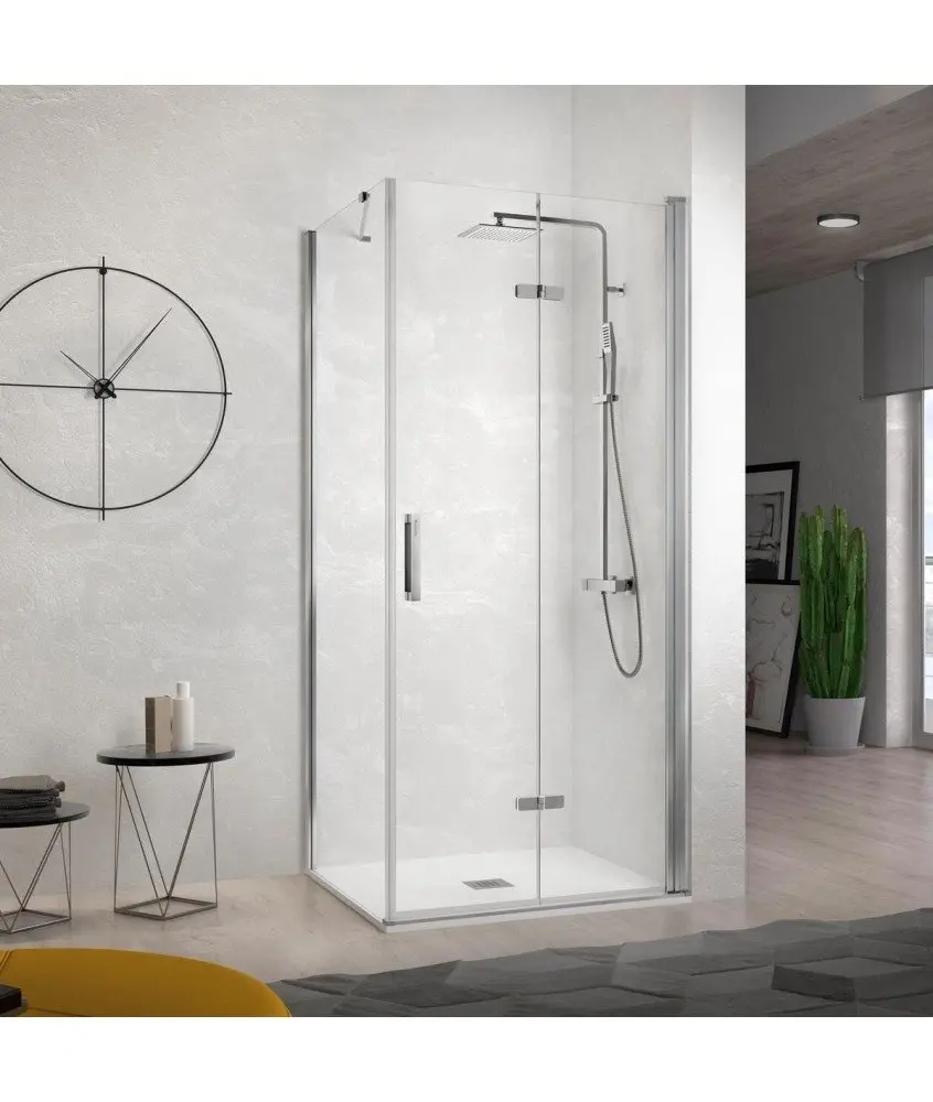 Paroi de douche rectangulaire pliante + côté fixe Nardi Kassandra en Melonbath | Écrans de salle de bains | Offres