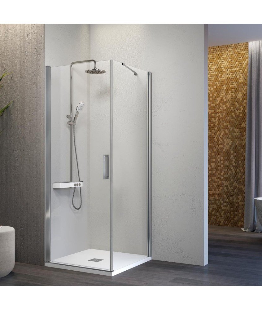 Paroi de douche pliante rectangulaire + côté fixe Nardi Kassandra en Melonbath | Écrans de salle de bains | Offres