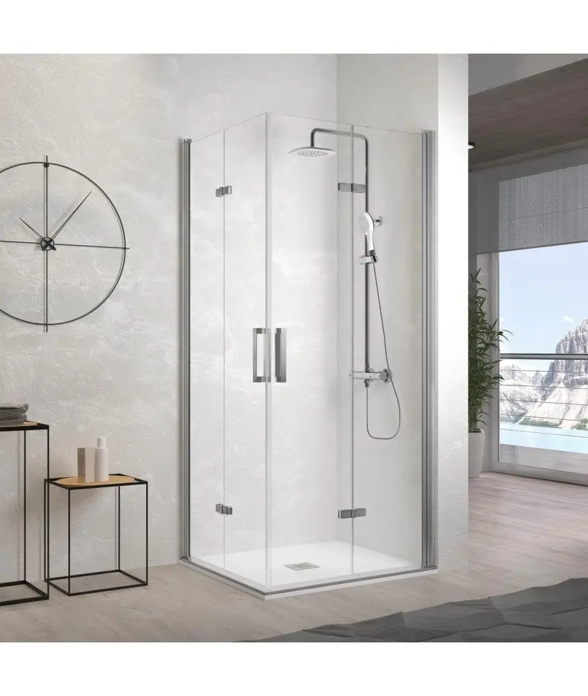 Paroi de douche angulaire pliante Nardi Kassandra en Melonbath | Écrans de salle de bains | Offres