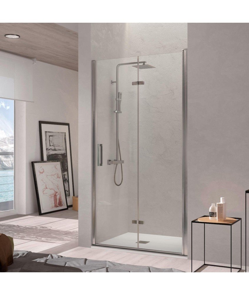 Paroi de douche avant pliante à charnière Nardi | NA300 Paroi de douche pliante avec charnières Nardi Kassandra en Melonbath | Écrans de salle de bains | Offres