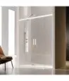 Paroi de douche blanc 2 portes vitrées fixes + 2 coulissantes