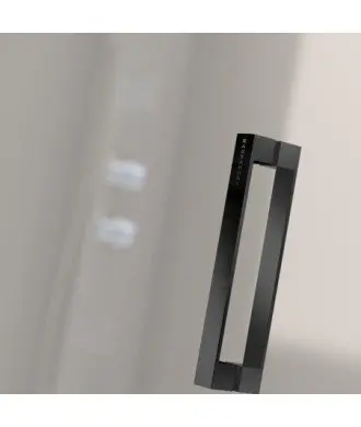 Paroi de douche noire 1 fixe plus 1 porte coulissante Glasé | GS102