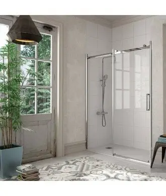 Paroi de douche frontale en acier inoxydable Liberty Kassandra en Melonbath | Écrans de salle de bains | Offres