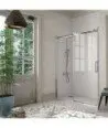 Paroi de douche fixe et porte coulissante Liberty | acier inoxidable