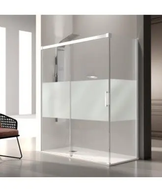 Paroi de douche blanc rectangulaire Glasé | Melonbath GS103