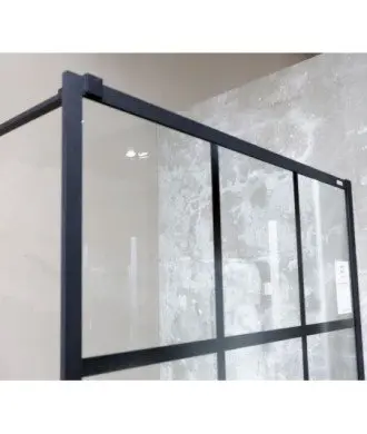 Paroi de douche fixe à carrés noirs | FR103 Melonbath