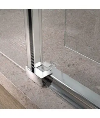 Paroi de douche fixe plus porte coulissante Yoko | Modèle YK602