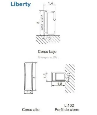 Paroi de douche fixe et porte coulissante Liberty | acier inoxidable