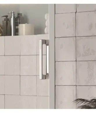 Paroi de douche fixe plus porte coulissante Yoko | Modèle YK602