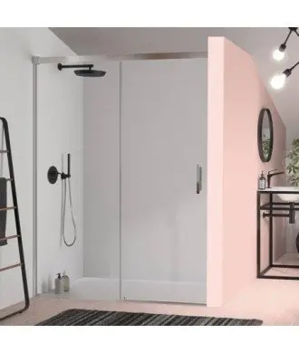 Paroi de douche 1 fixe + 1 porte coulissante Glasé Kassandra en Melonbath | Écrans de salle de bains | Offres