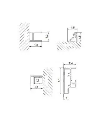 Paroi de douche 1 fixe + 1 porte coulissante Glasé
