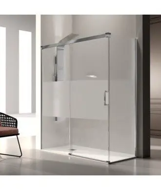 Paroi de douche rectangulaire à côté fixe Glasé