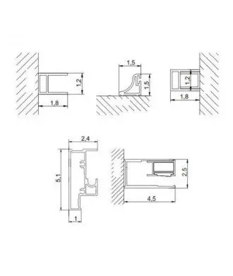 Paroi de douche rectangulaire à côté fixe Glasé
