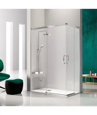 Paroi de douche angulaire coulissante | Glasé Kassandra