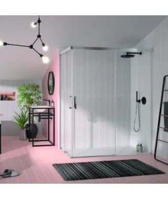 Paroi de douche angulaire coulissante | Glasé Kassandra