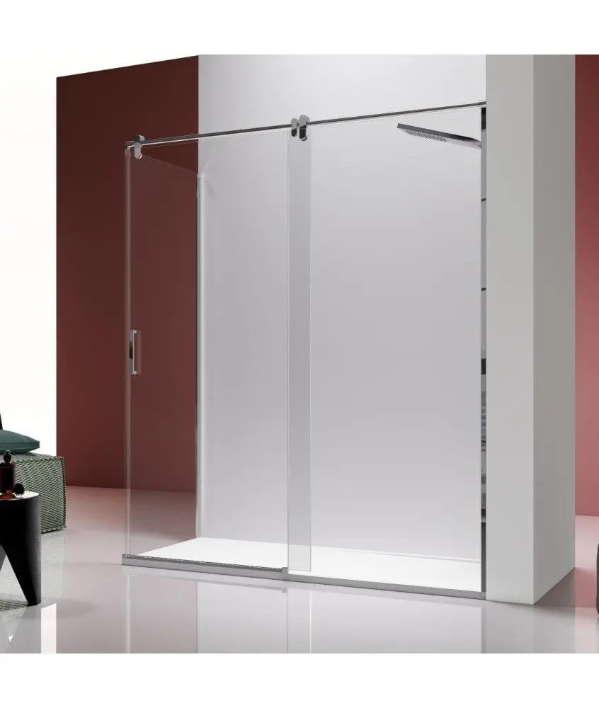 Paroi de douche rectangulaire en acier inoxydable | Slim LM103 Paroi de douche rectangulaire en acier inoxydable Slim Kassandra en Melonbath | Écrans de salle de bains | Offres