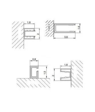 Paroi de douche rectangulaire en acier inoxydable | Slim LM103