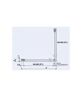 Paroi de douche angulaire pivotante Nardi NA506