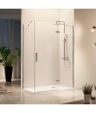 Paroi de douche rectangulaire avec porte pliante battante Nardi