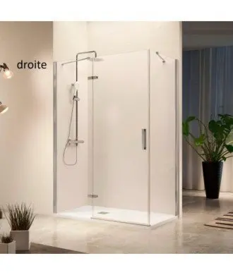 Paroi de douche rectangulaire avec porte pliante battante Nardi