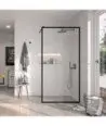 Paroi de douche fixe noire avec bords noirs mats | FR103
