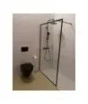 Paroi de douche fixe noire avec bords noirs mats | FR103