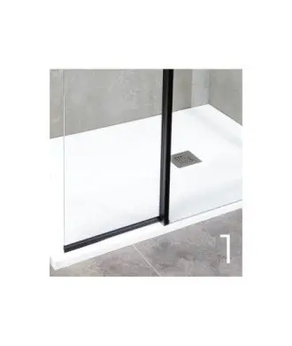 Paroi de douche noire fixe et pivotante Giro noir | Melonbath