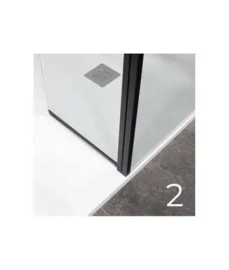 Paroi de douche noire fixe et pivotante Giro noir | Melonbath