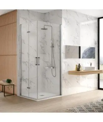 Paroi de douche d'angle 1 côté pivotante 1 côté rabattable Nardi