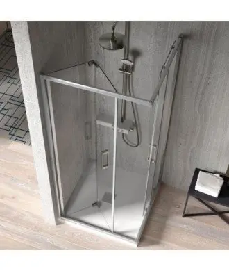 Paroi de douche d'angle 1 côté pliant et 1 côté coulissant 300