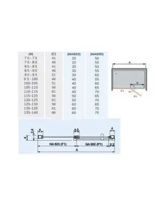 Paroi de douche un fixe et un battant Nardi rabattable