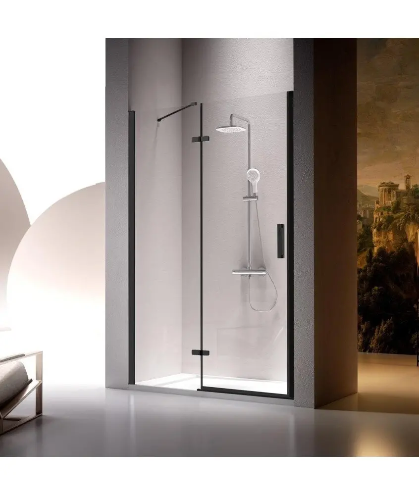 Paroi de douche fixe et pivotante noire Nardi Paroi de douche fixe et pivotante noire Nardi Kassandra en Melonbath | Écrans de salle de bains | Offres