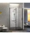 Paroi de douche fixe et rabattable noire Nardi
