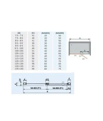 Paroi de douche fixe et rabattable noire Nardi
