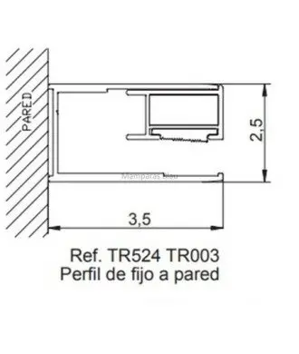 Paroi de douche fixe avec verre de 10 mm | Modèle TR003